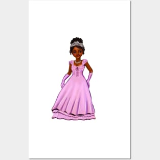 Princess Coco in purple / lavender  ! beautiful  black girl with Afro hair, brown eyes and dark brown skin. Hair love ! Posters and Art